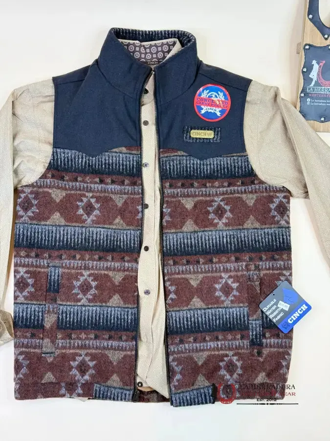 MENS CINCH CONCEAL CARRY VEST- NAVY/ BROWN AZTEC