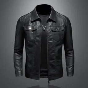 Men's PU Jackets Fashion Man Streetwear Hip Hop Motorcycle Leather Coats m S4789037
