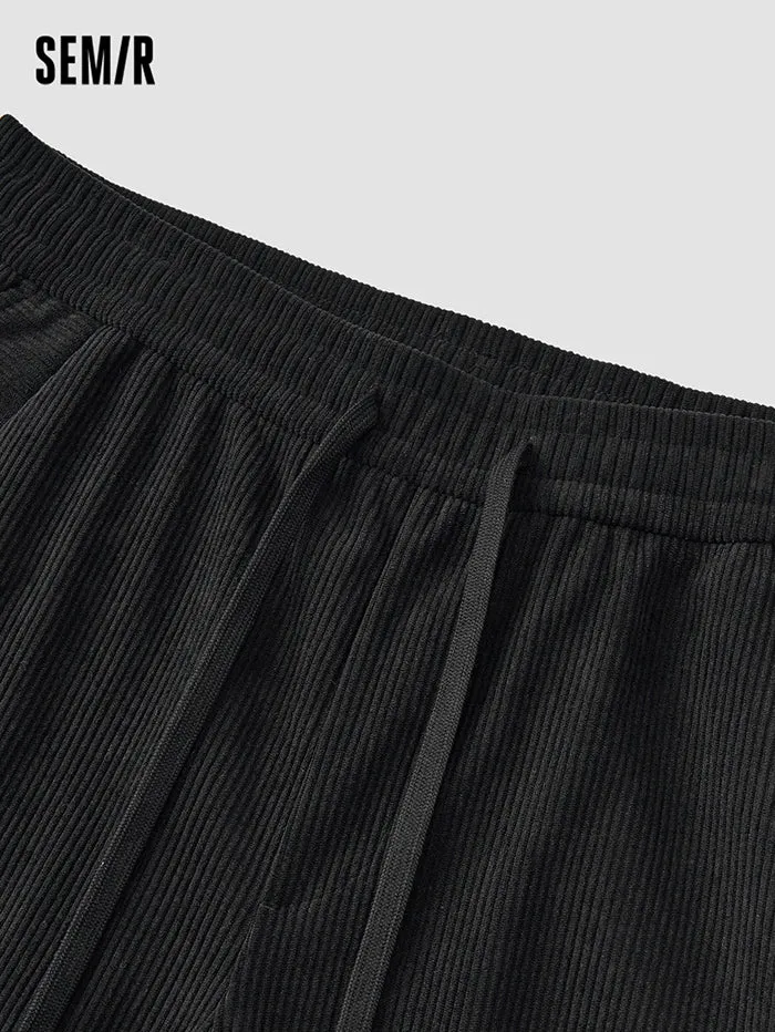 Men's Solid Colored Ribbed Curdoroy Pants