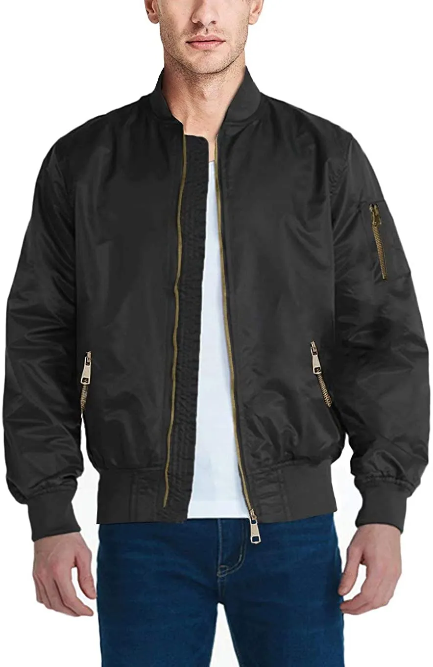 Men's Winter Zipper Pockets Bomber Jacket 02