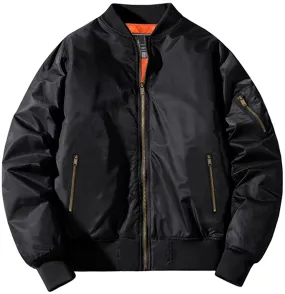 Men's Winter Zipper Pockets Bomber Jacket 02