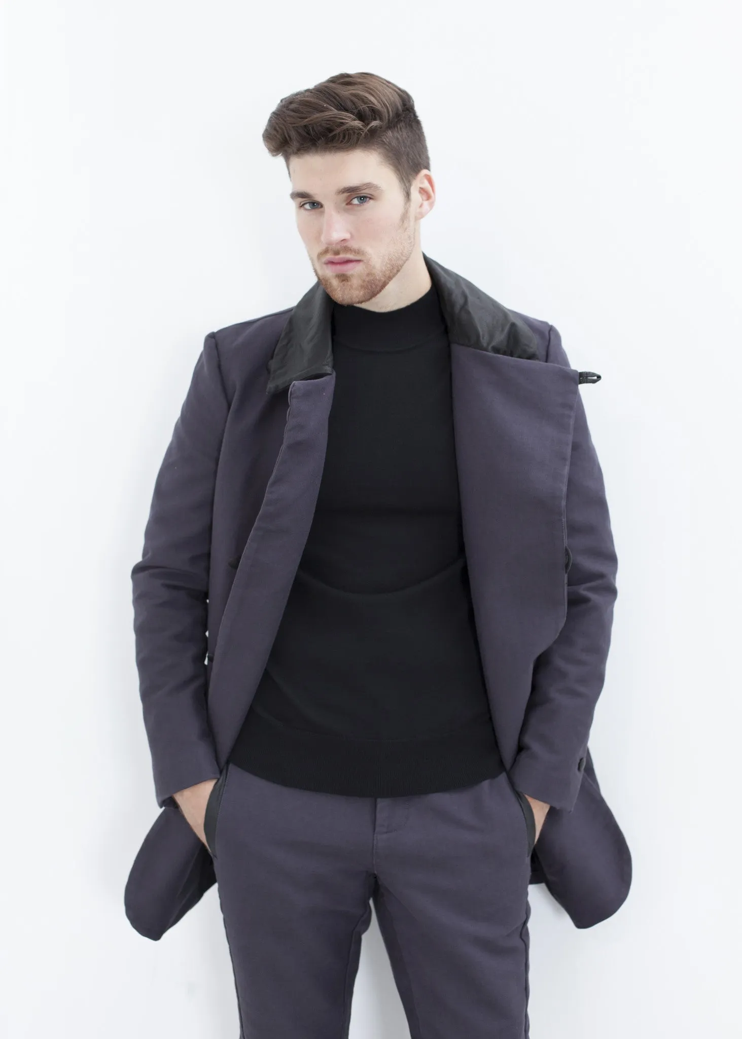 Merino Knit Turtleneck in Black - Less Choice