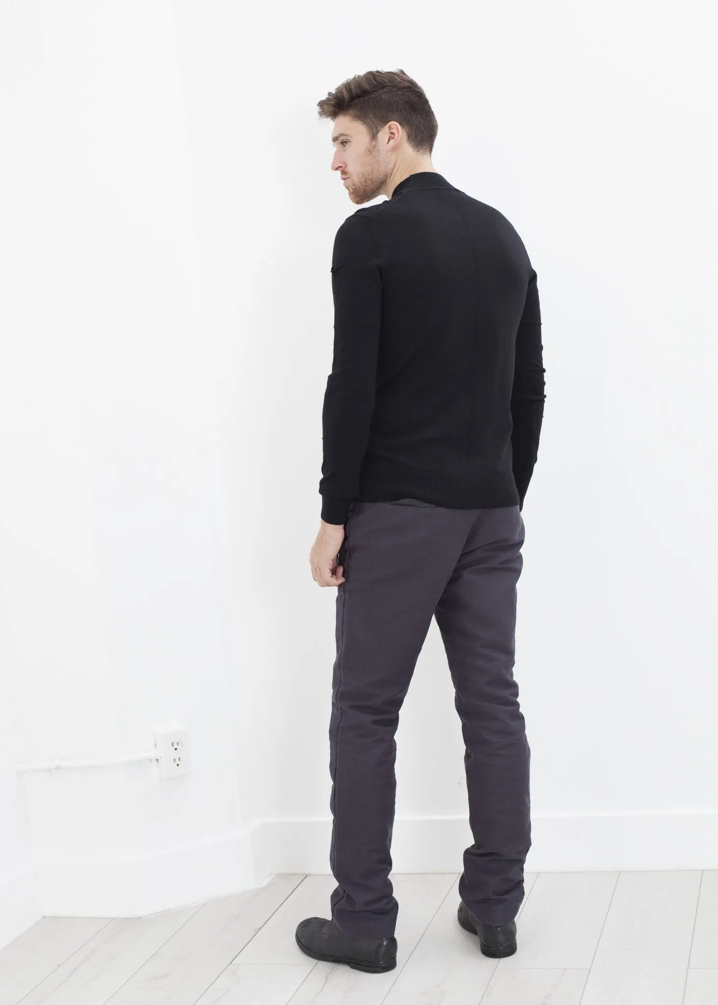Merino Knit Turtleneck in Black - Less Choice