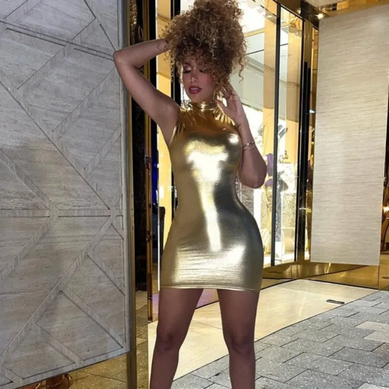 Metallic Elegant Nightclub Dresses