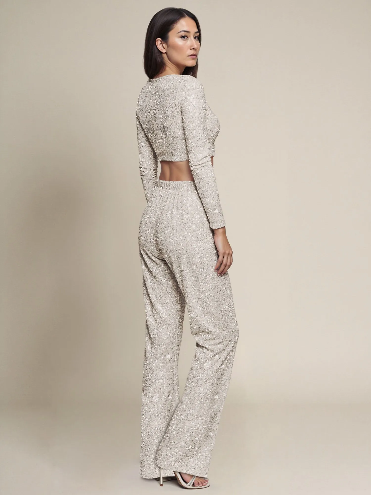 Metallic Sequin Pants