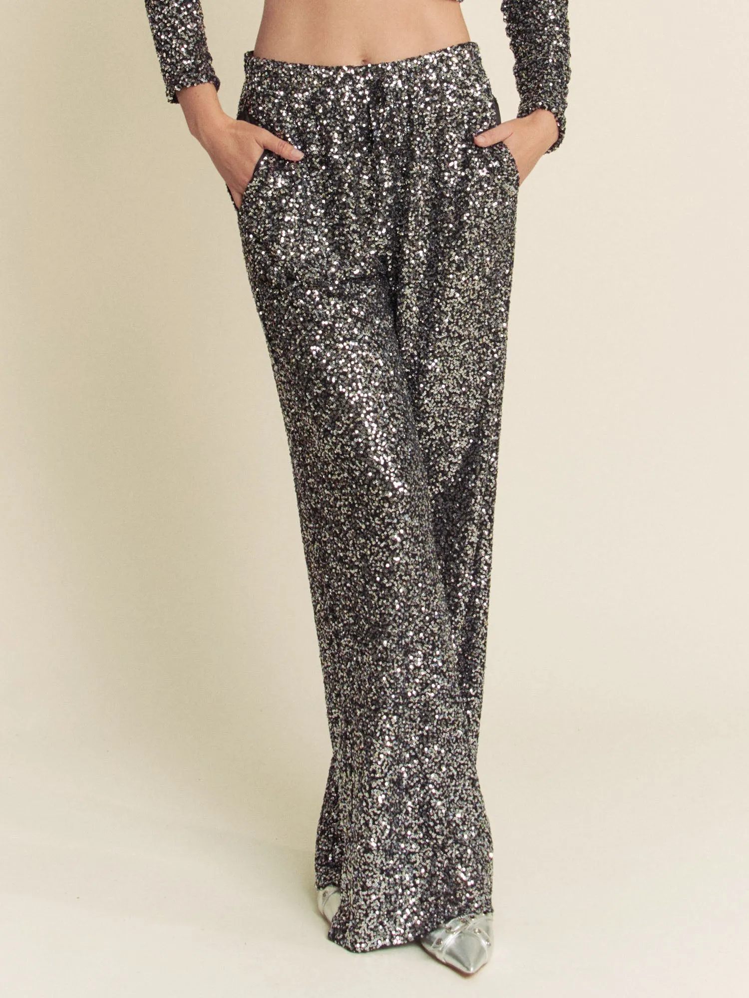 Metallic Sequin Pants