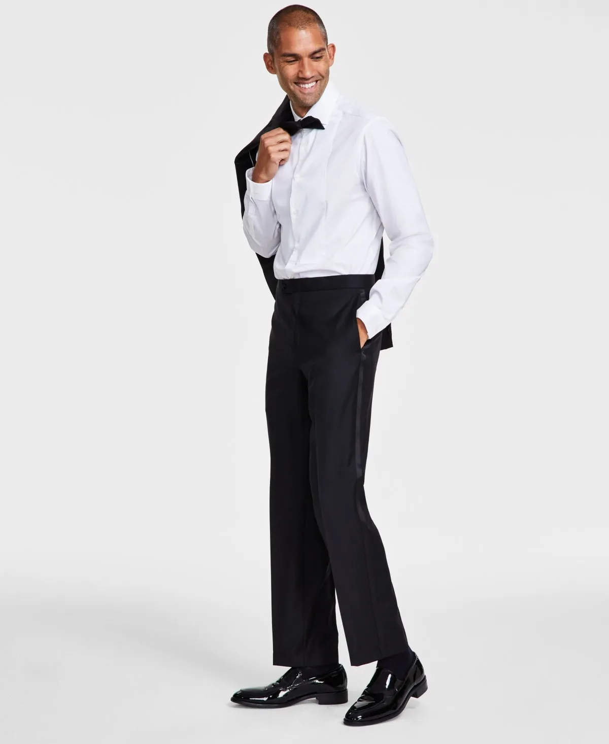 Michael Kors Mens Classic fit Dress Pants 36 / 32 Black Solid Stretch