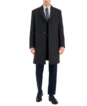 Michael Kors Mens Classic fit Overcoat Coat 42 L Charcoal Grey Solid