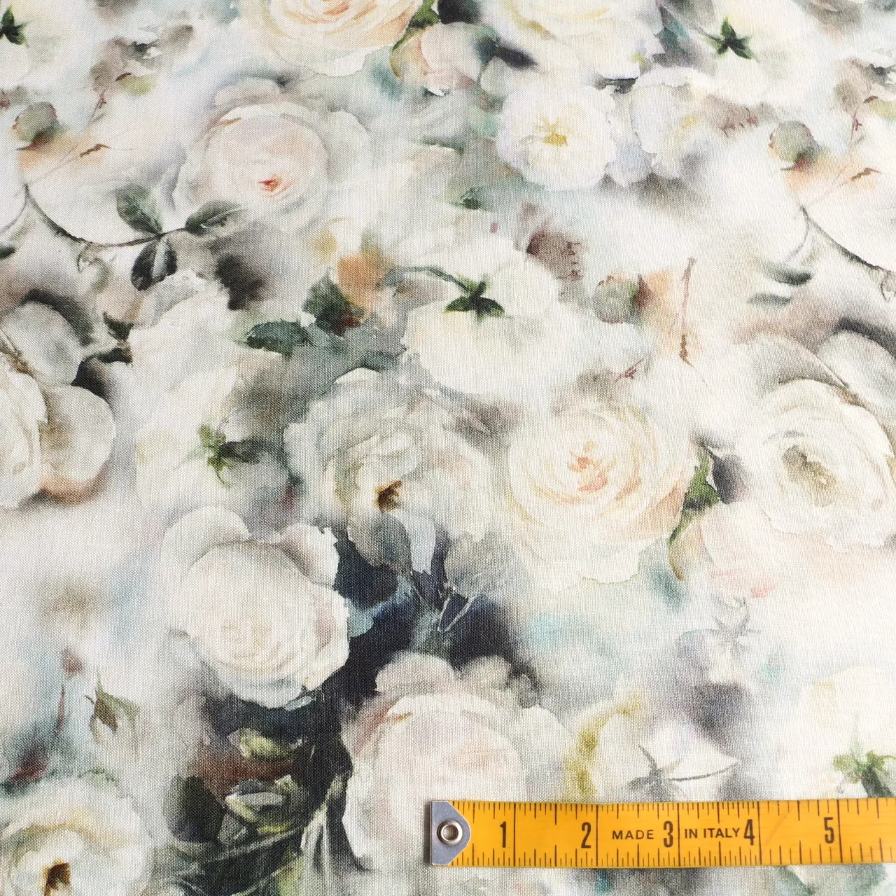 Mini Snow Roses Printed Linen