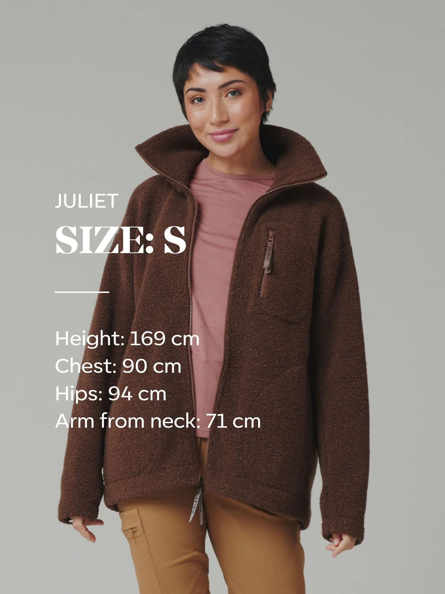 Minna Minimalist Wool Fleece Jacket Rust