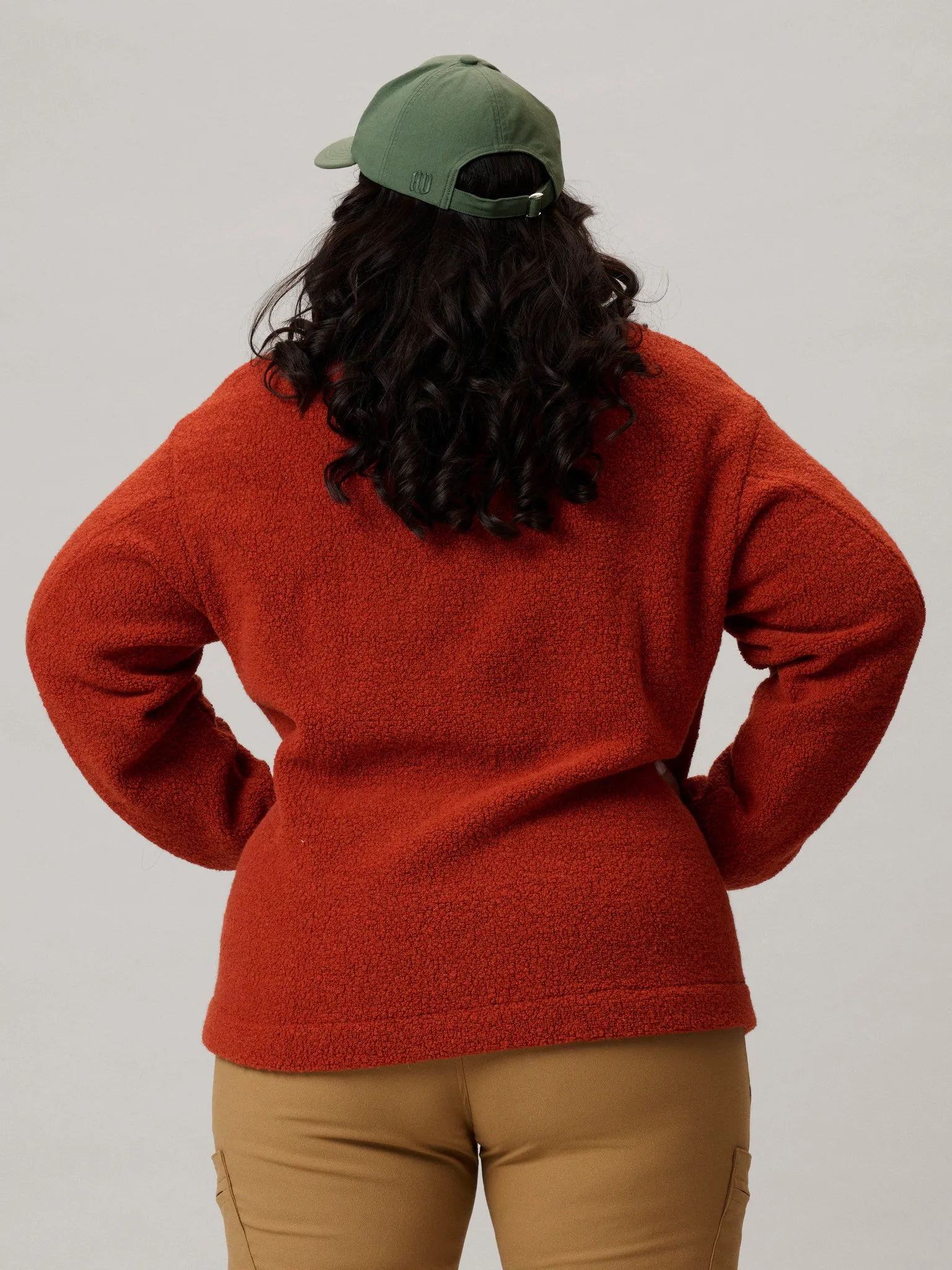 Minna Minimalist Wool Fleece Jacket Rust