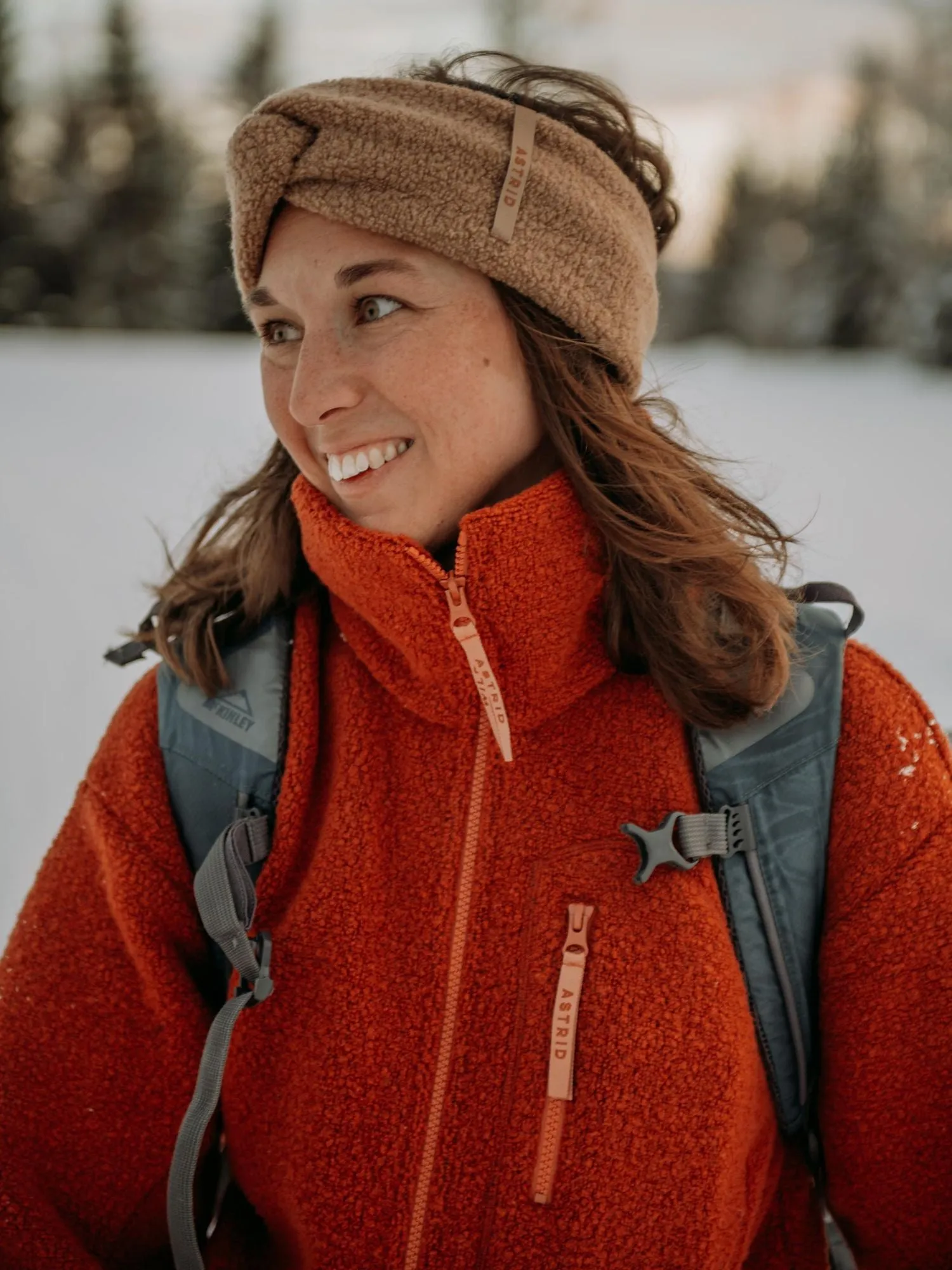 Minna Minimalist Wool Fleece Jacket Rust