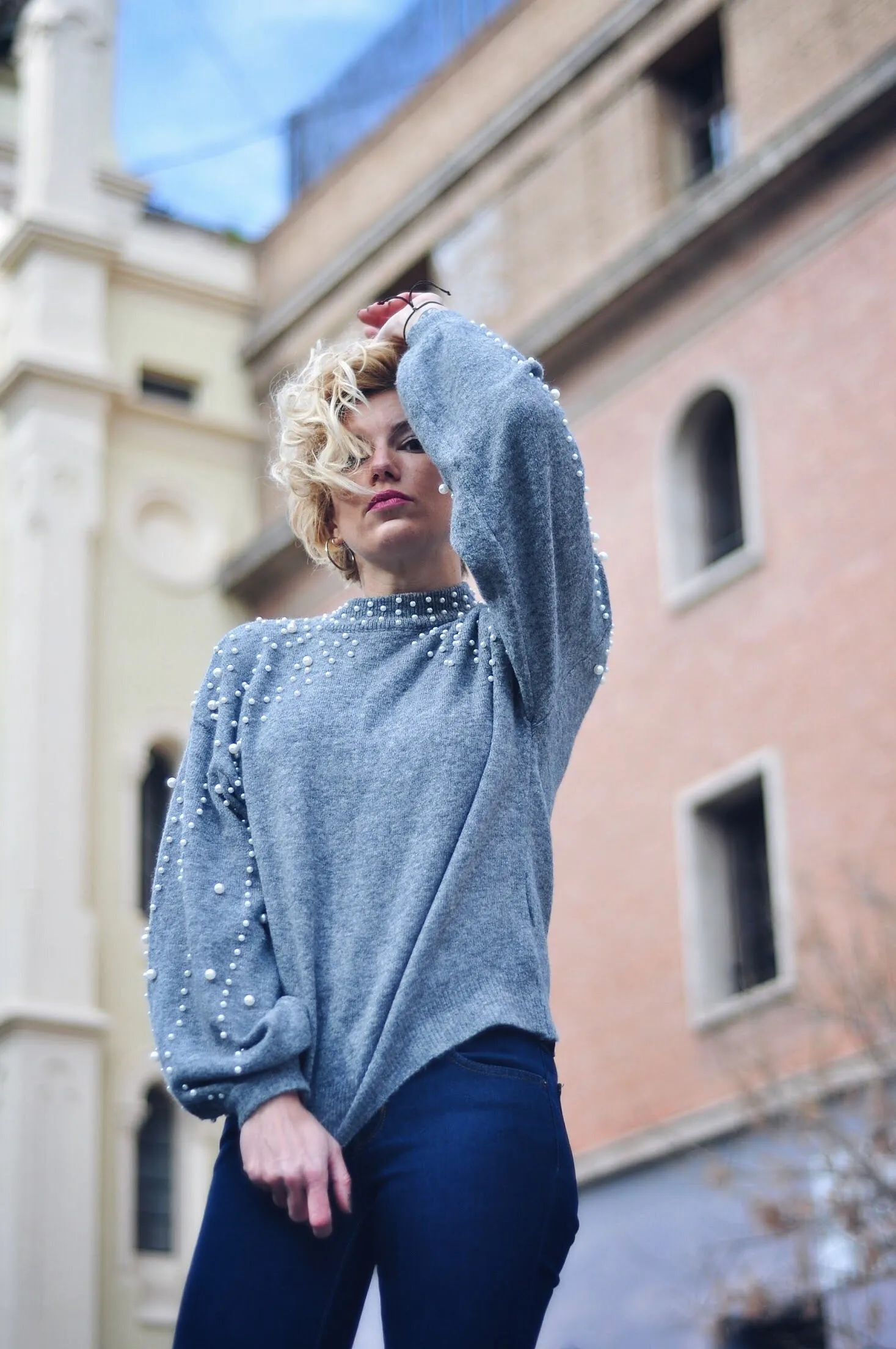 MSF80470 (Pearl Sweater Only) Grey/ black