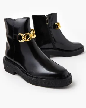 Natalie Leather Boot - Black