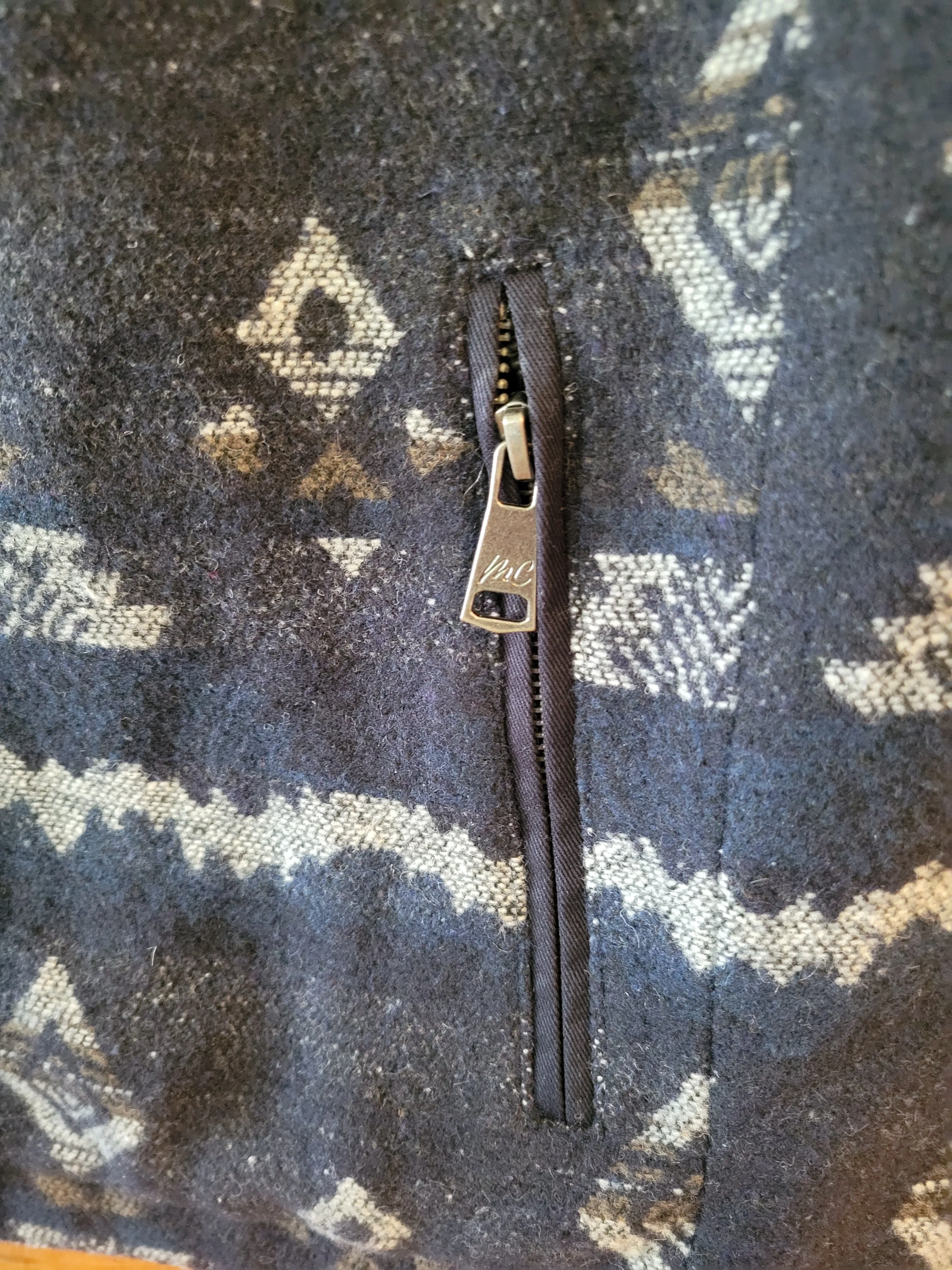 Navy Print Vest