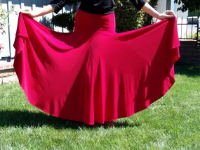 NUG 0065 Red Full Circle Standard Godet Skirt