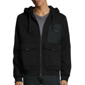 NWT Decree Men's Warm Sherpa lining Warm Winter Coat Black Hooded Fleece Jacket