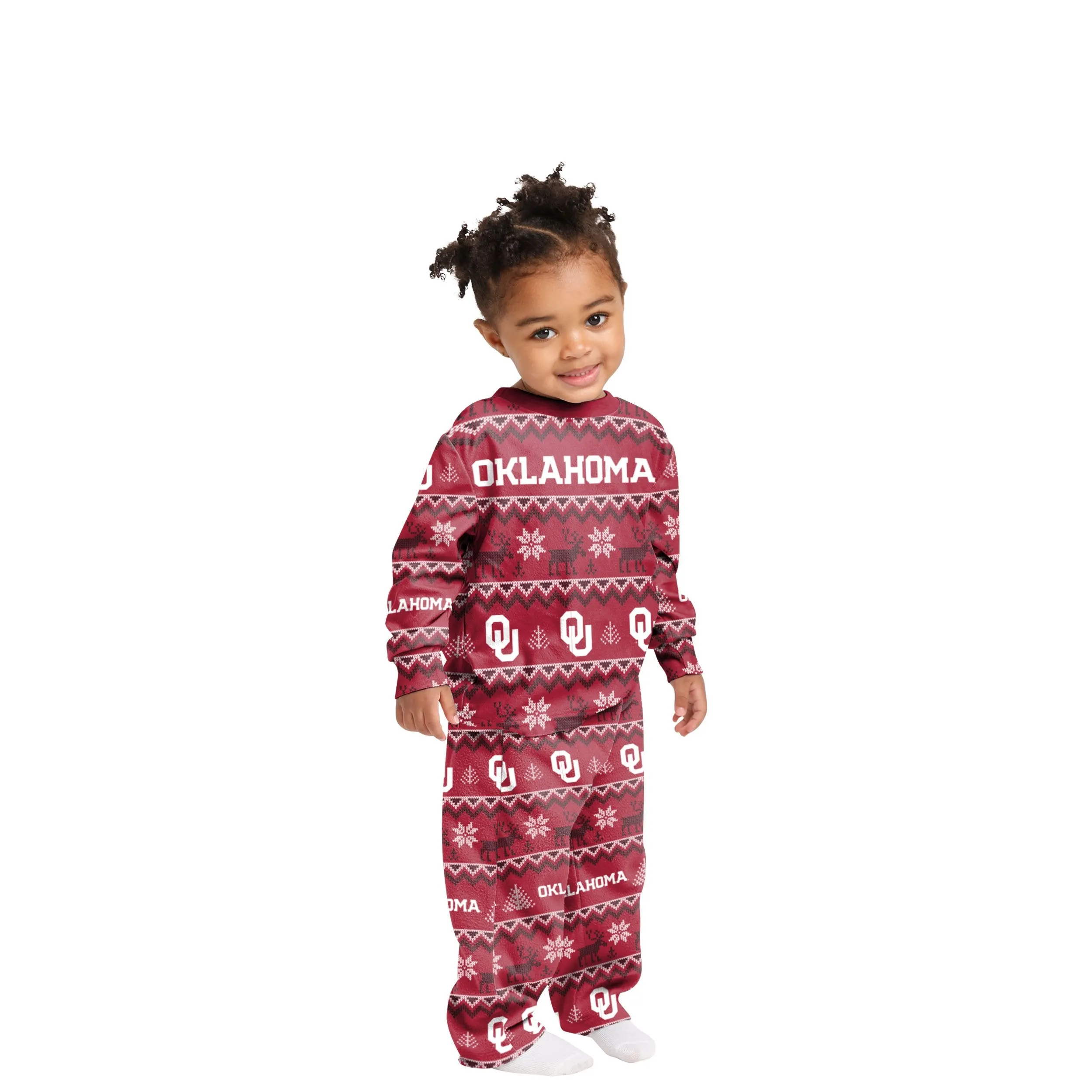 Oklahoma Sooners NCAA Ugly Pattern Family Holiday Pajamas