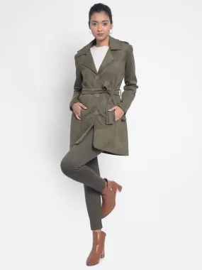 Olive Overcoat With Belt