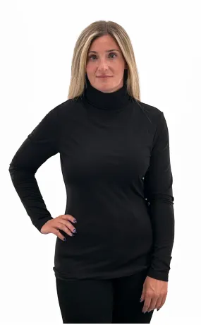 Orly Bamboo Mock Turtleneck in Black