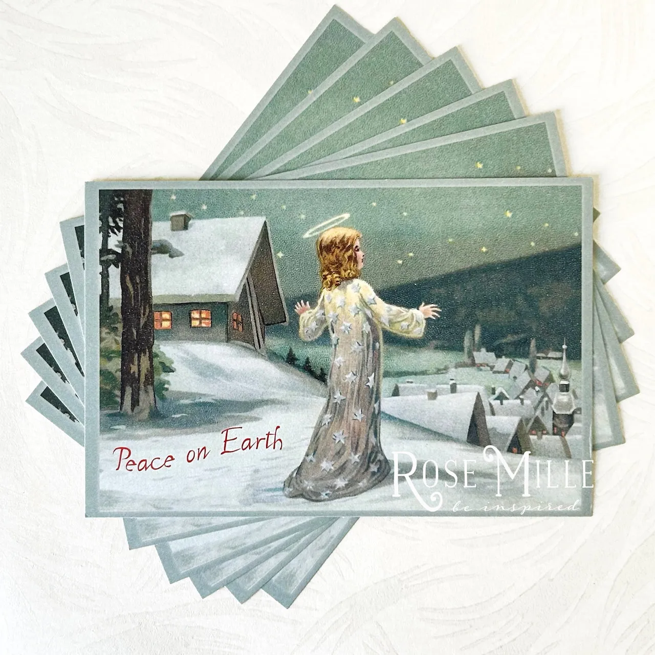 Peace on Earth Winter Angel- Layering PostCards