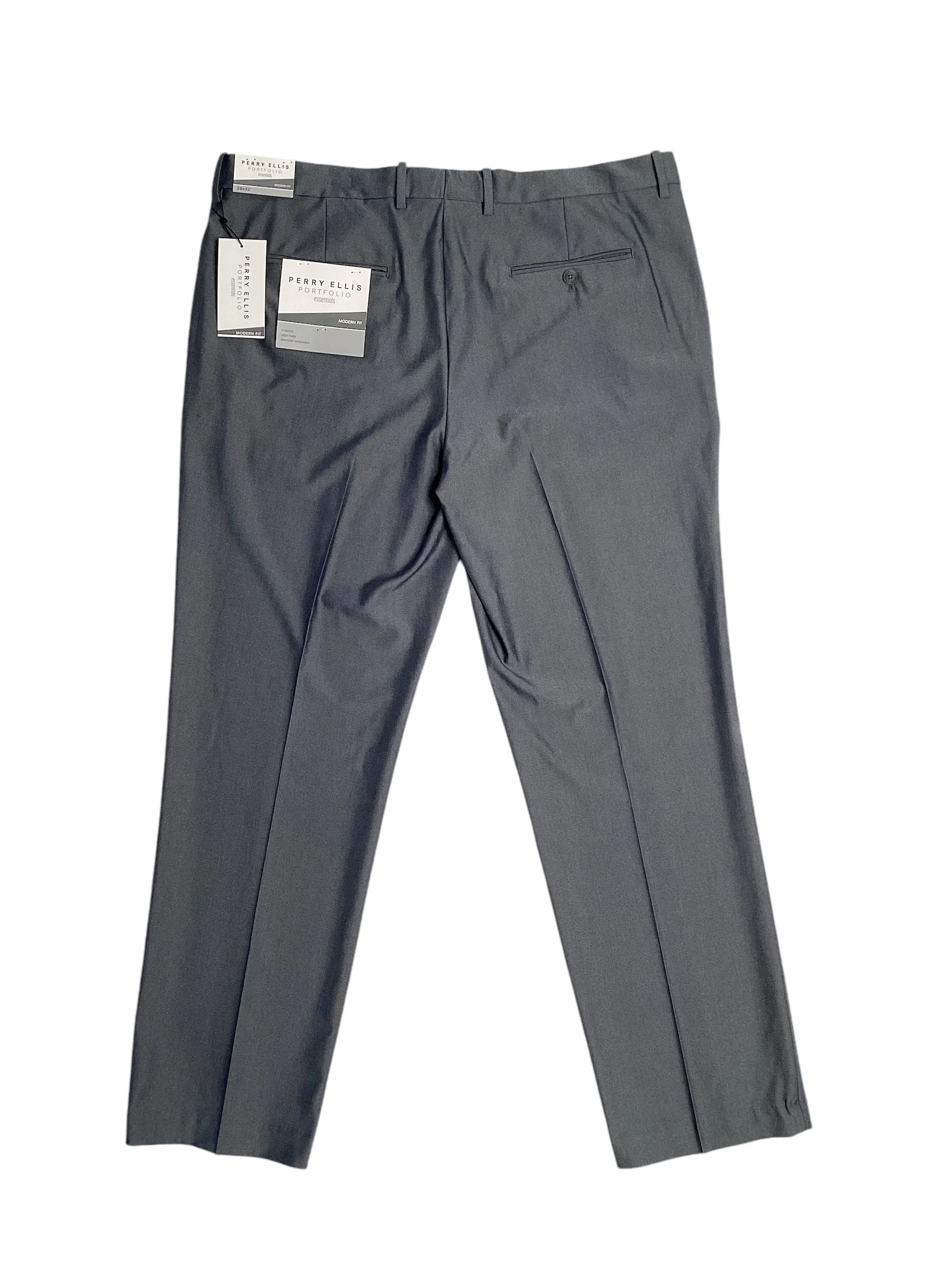 Perry Ellis Portfolio Mens Modern Fit Check Suit Dress Pants Med Grey 30 x 30