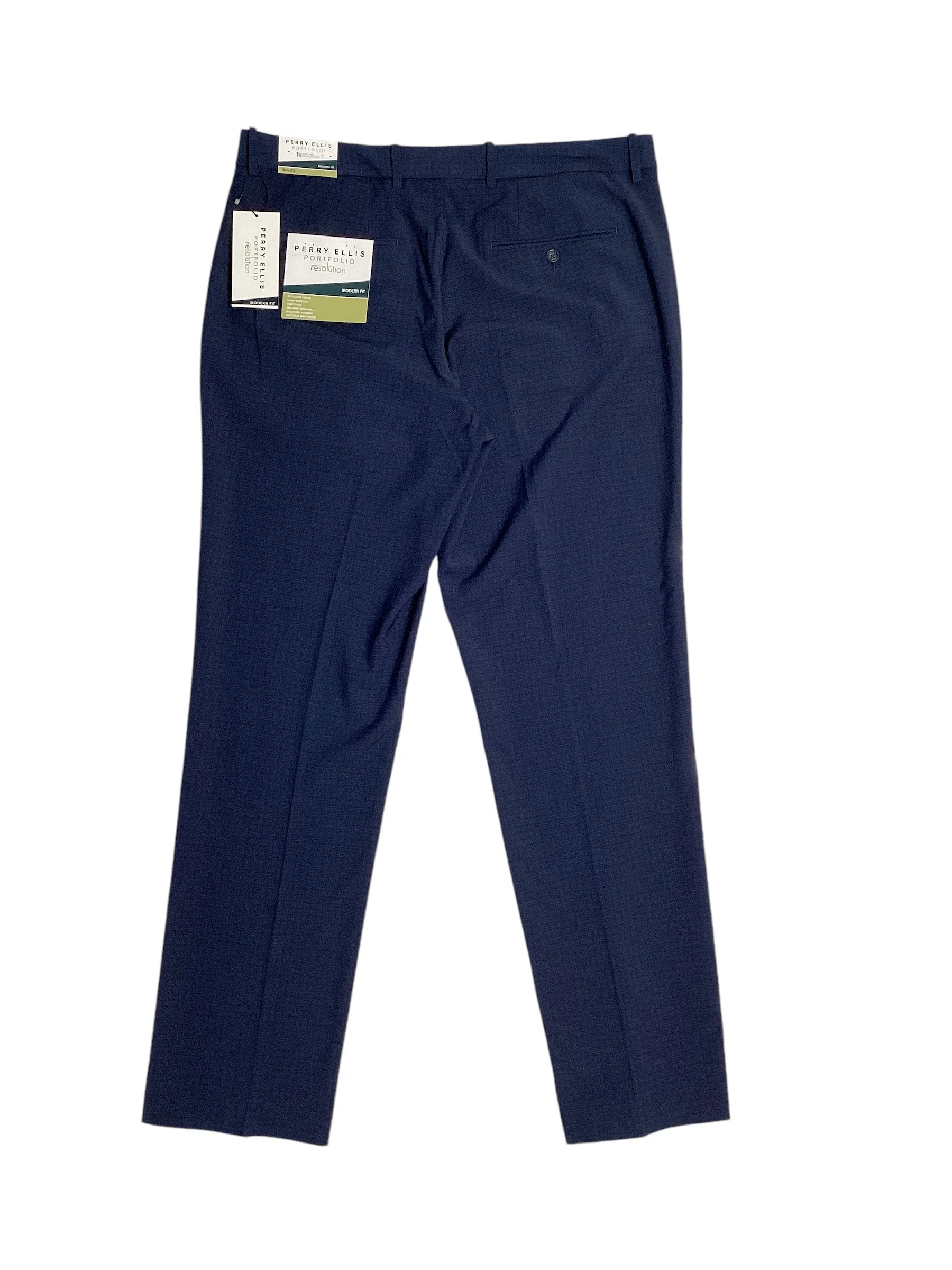 Perry Ellis Portfolio Men's Modern Fit Resolution Suit Dress Pants Blue 34 x 34