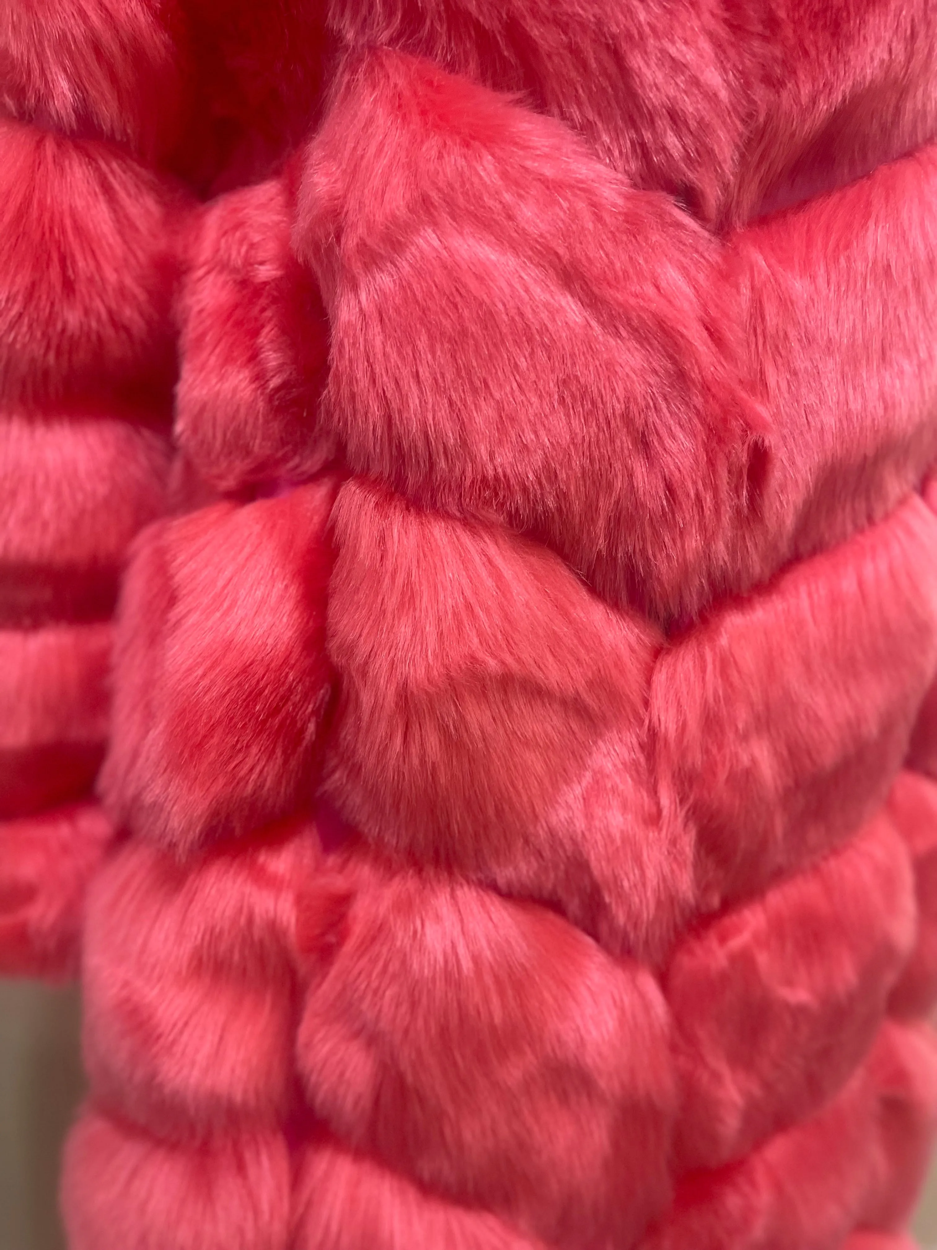 Pink Candy Faux Fur Coat