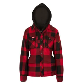 Pioneer Women's Quilted Polar Fleece Hooded Shirt, Warm Boa Lining, Adjustable Drawstring Hood, Full Zip, Winter Jacket, Comfort and Style | Sizes XS-4XL