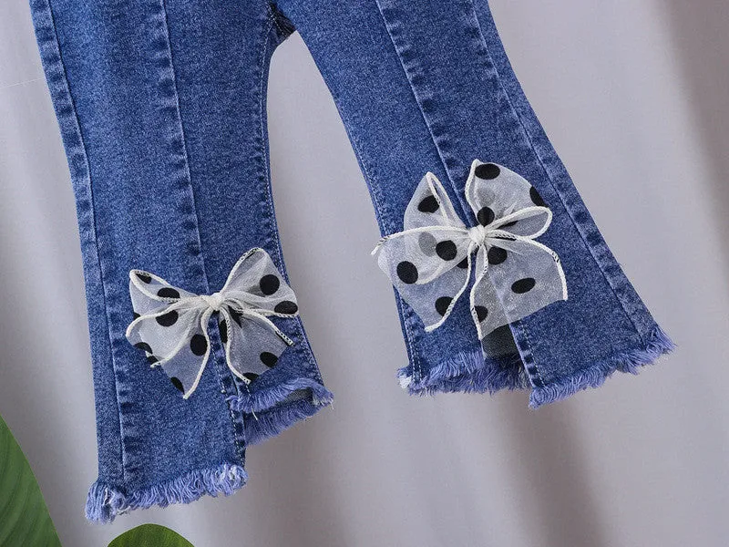 Polka Dot Bow Jeans