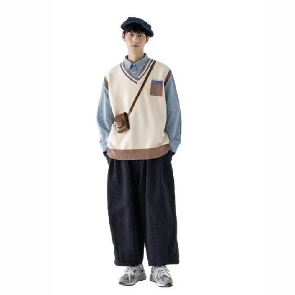 Preppy V-Neck Knitted Vest