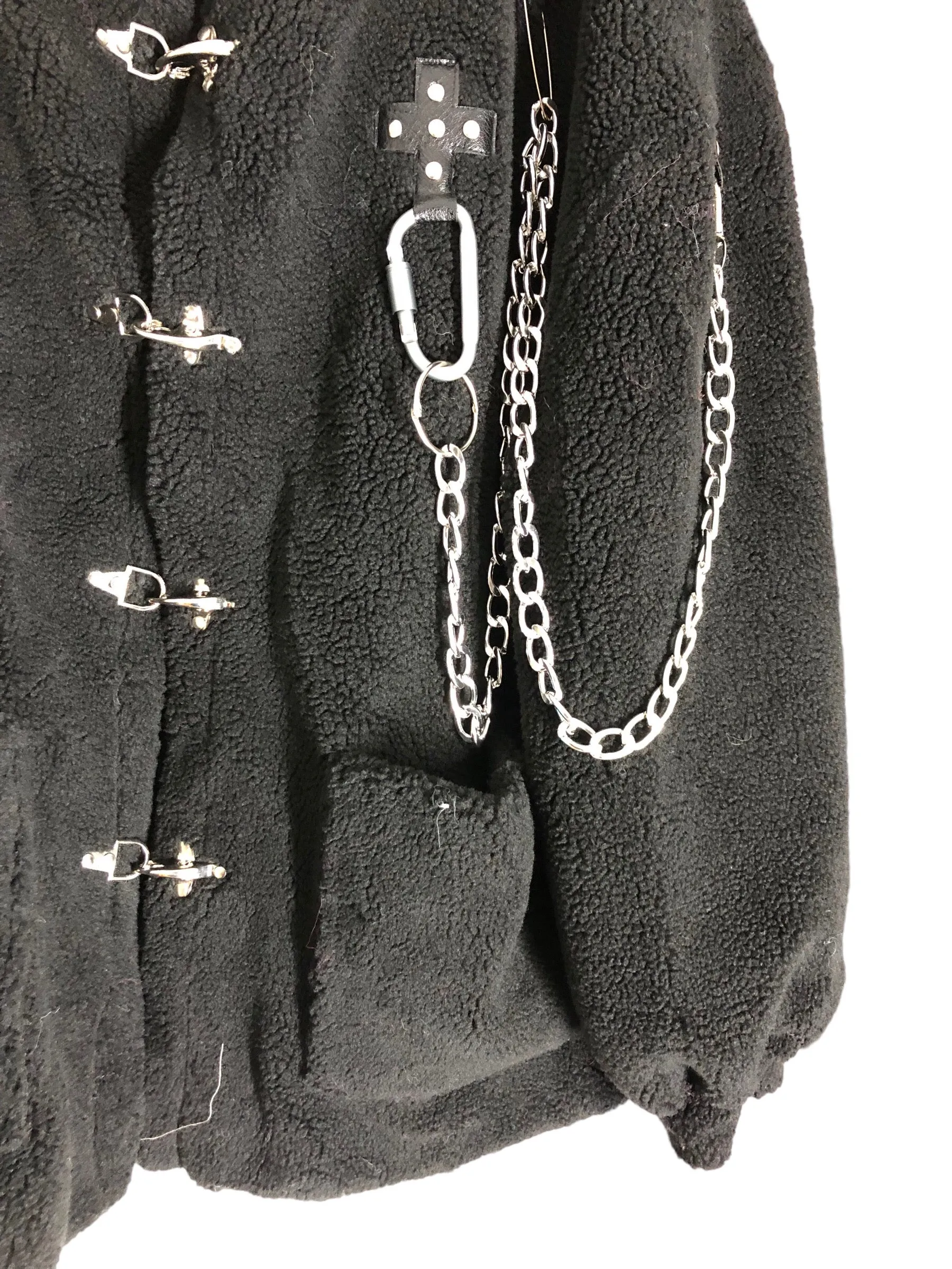 Punk Embellished Fleece 3/4 Jacket