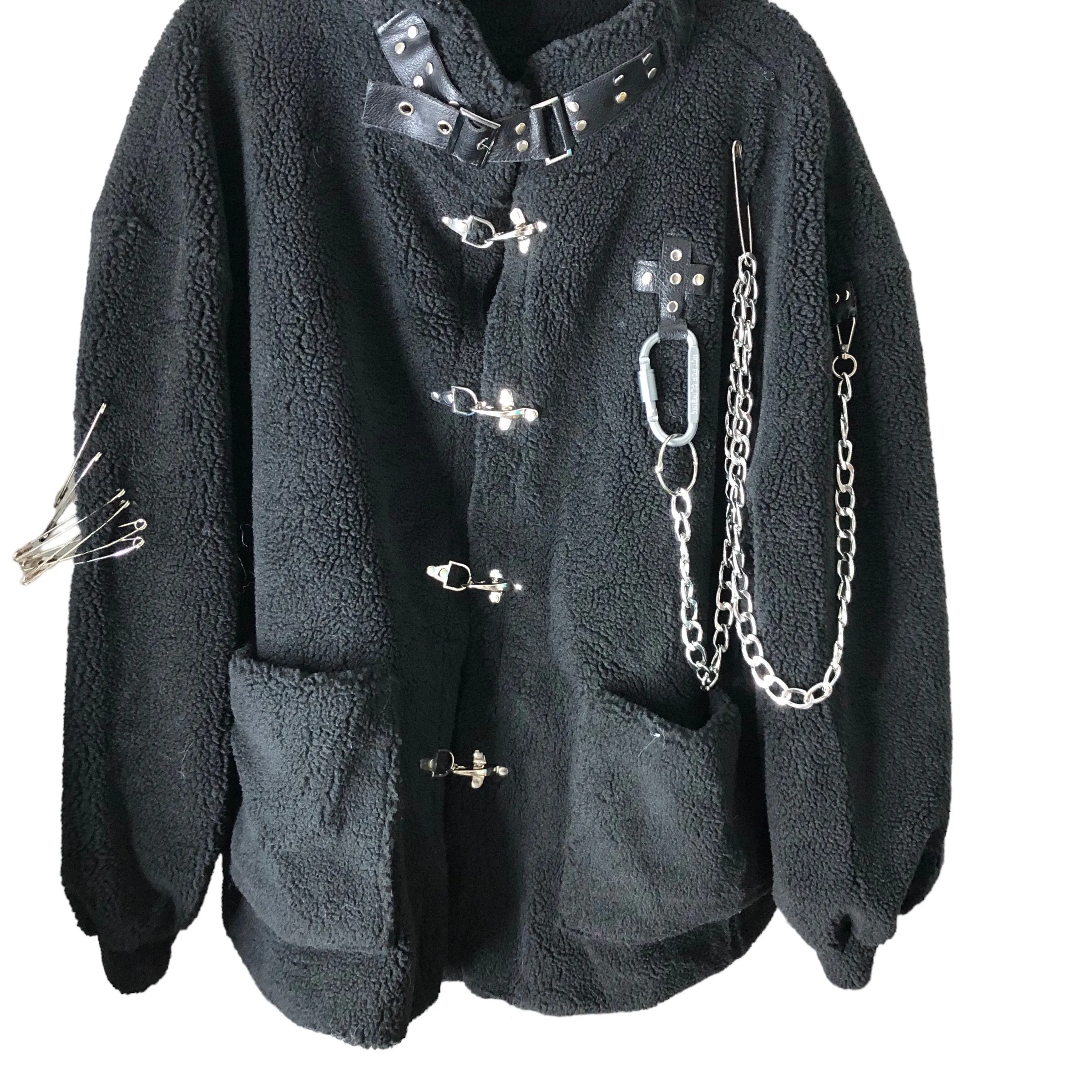 Punk Embellished Fleece 3/4 Jacket