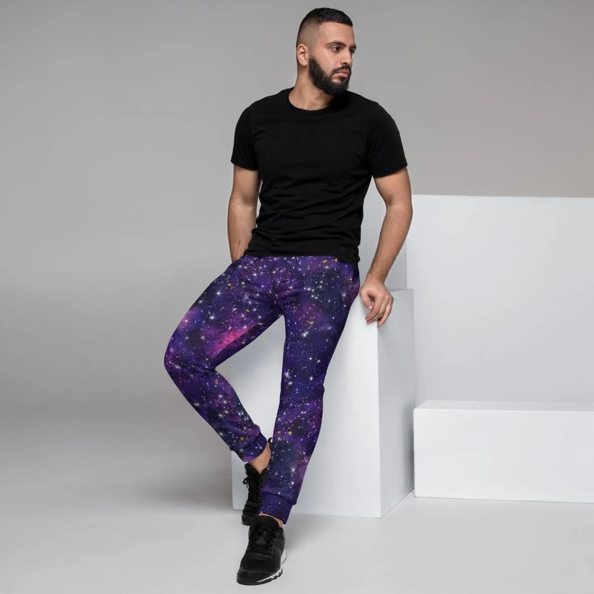 Purple Galaxy Men's Street Joggers