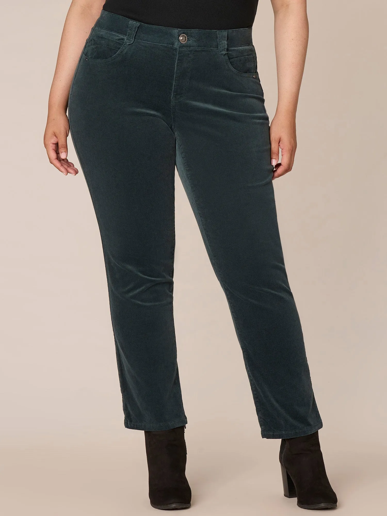 "Ab"solution® Corduroy Straight Leg Plus Pants