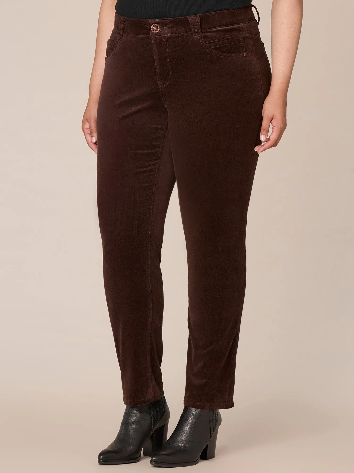 "Ab"solution® Corduroy Straight Leg Plus Pants