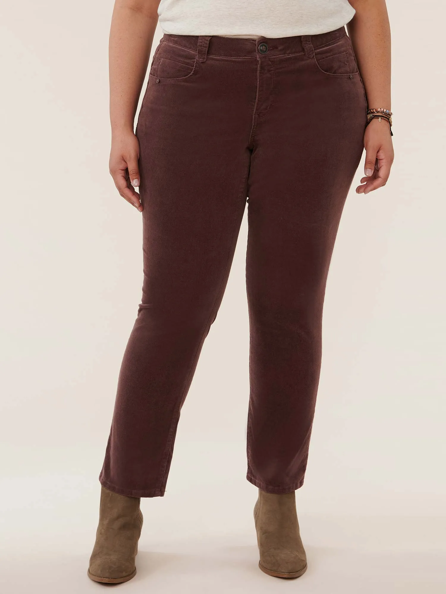 "Ab"solution® Corduroy Straight Leg Plus Pants