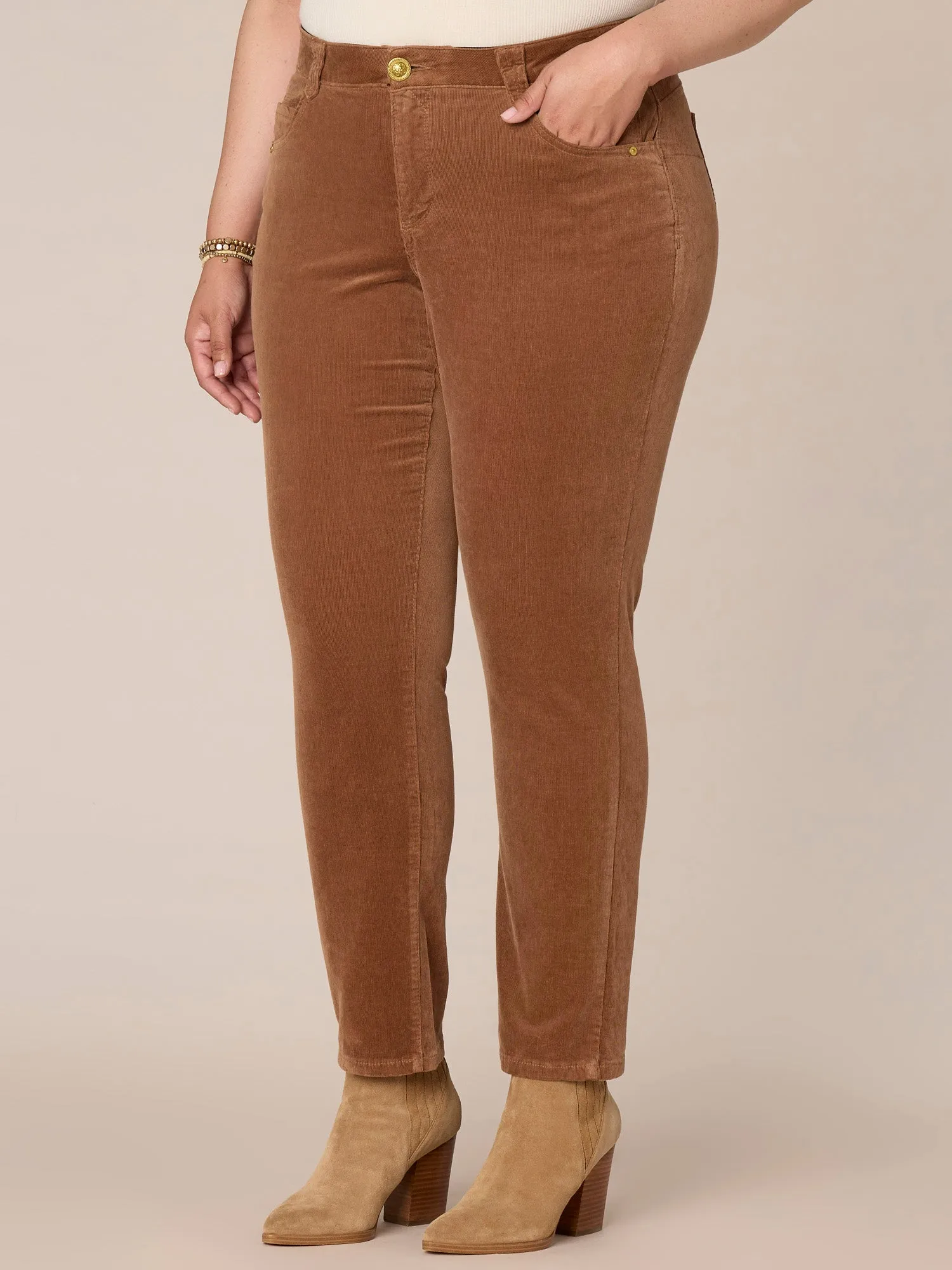 "Ab"solution® Corduroy Straight Leg Plus Pants