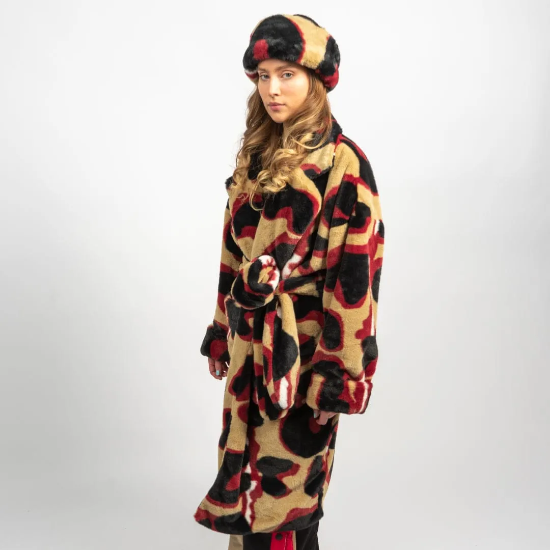 "Madison" Faux Fur Coat with Matching Beanie