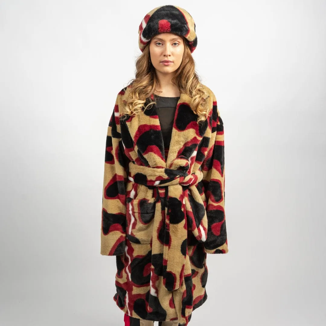 "Madison" Faux Fur Coat with Matching Beanie