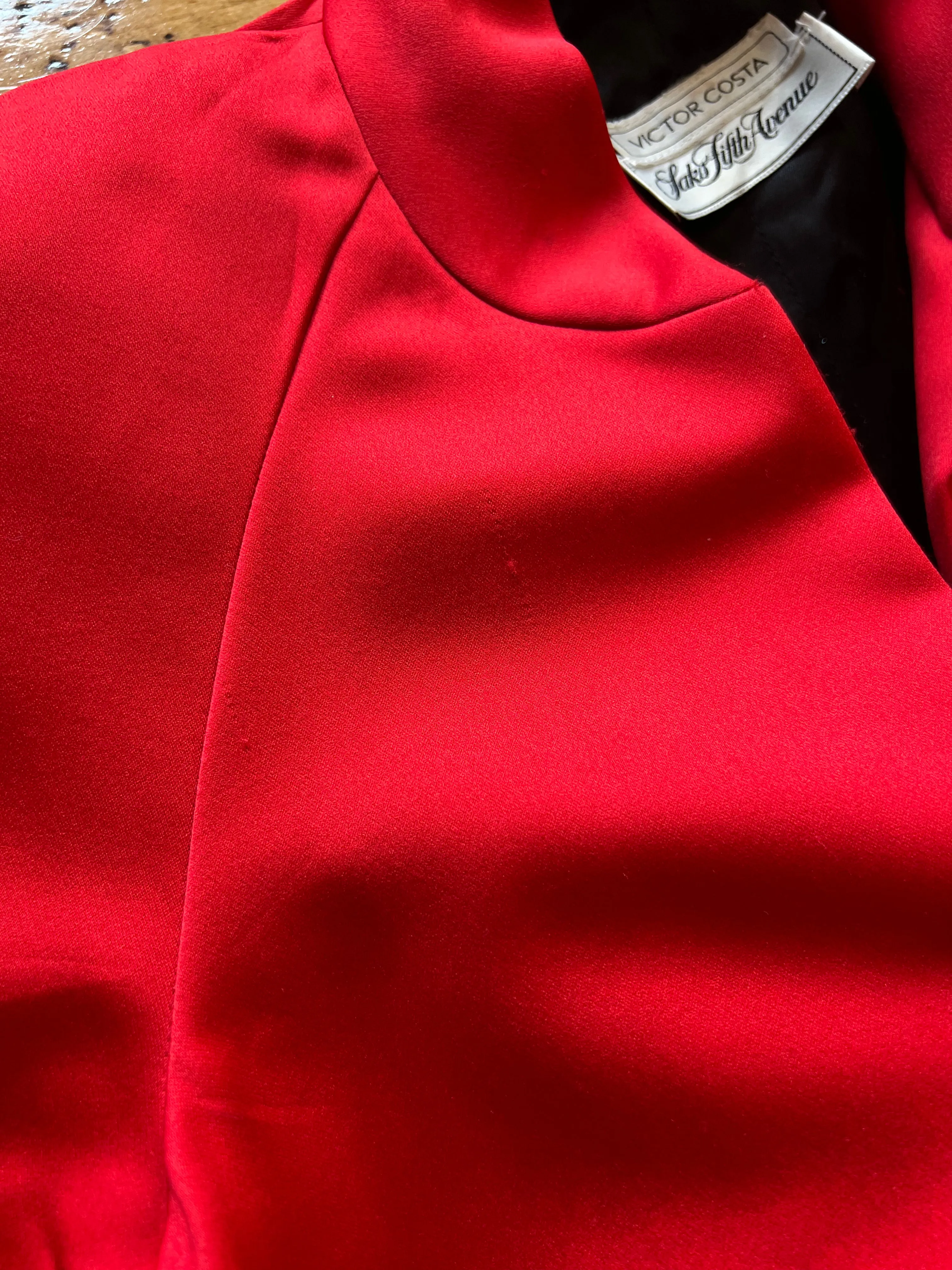Red Evening Coat | Victor Costa