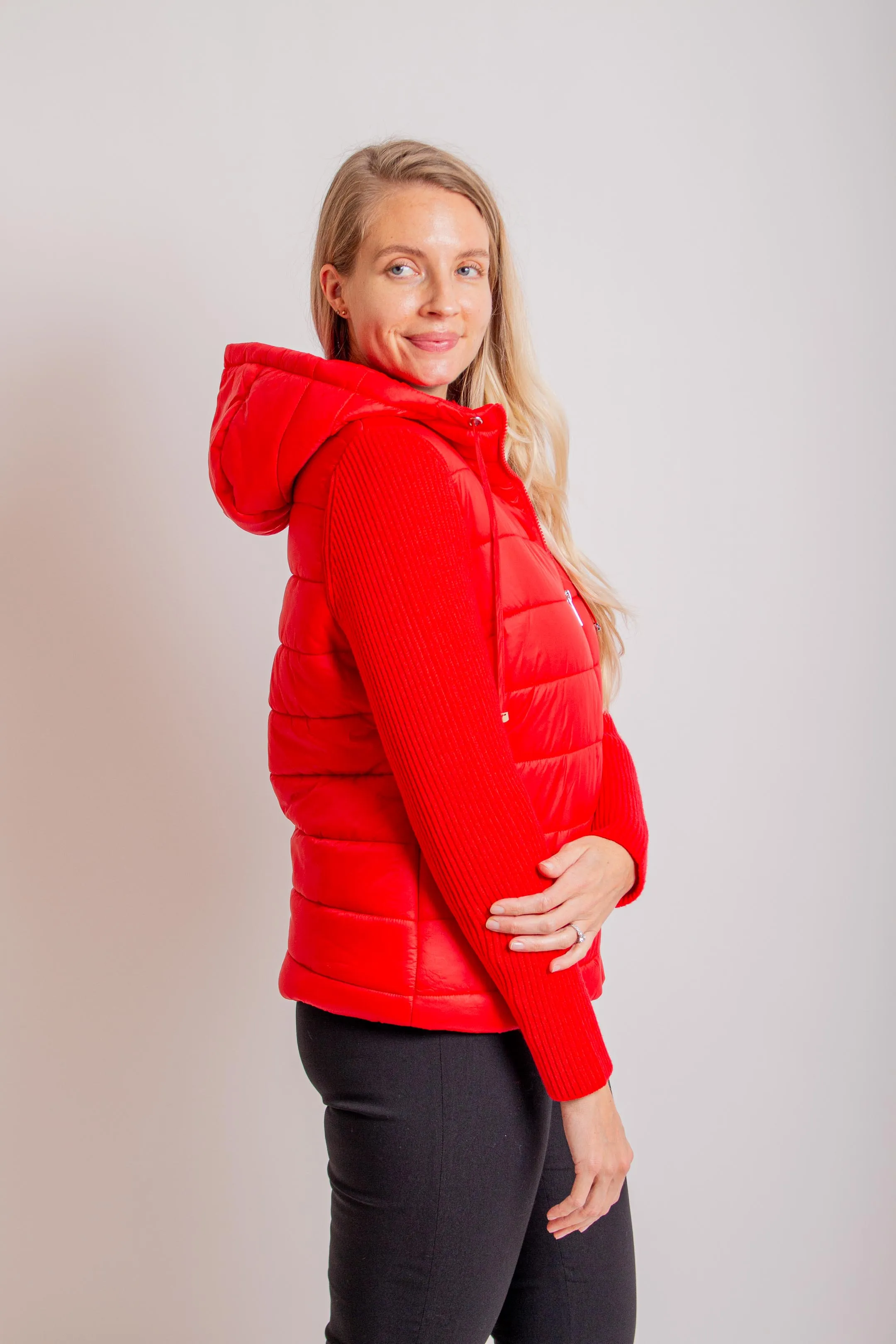 Red Puffer Jacket w/ Sleeves