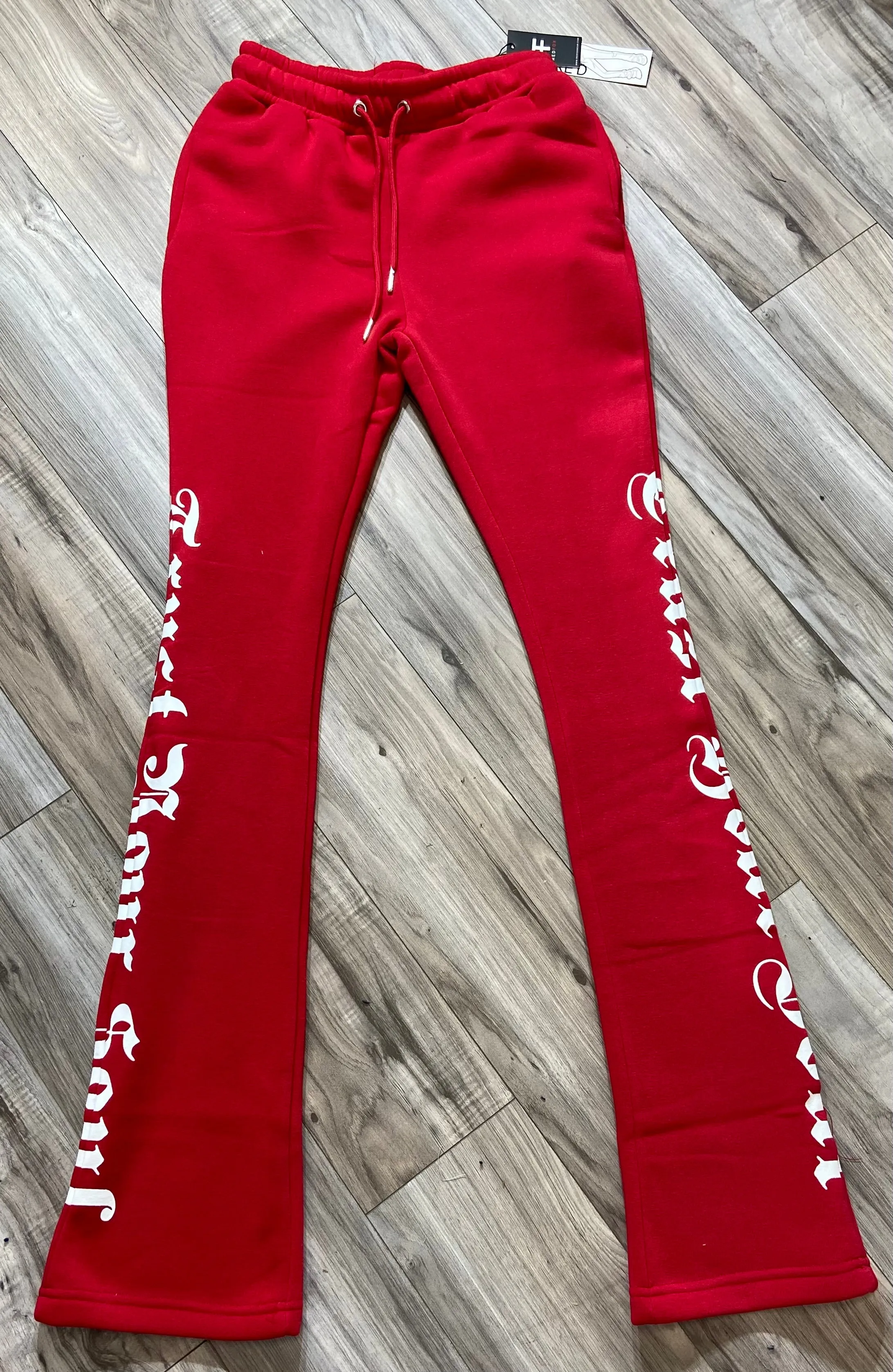 REDFOX "TRUST YOUR SOUL" FLEECE CROP JACKET W/ STACKED PANTS (RED)