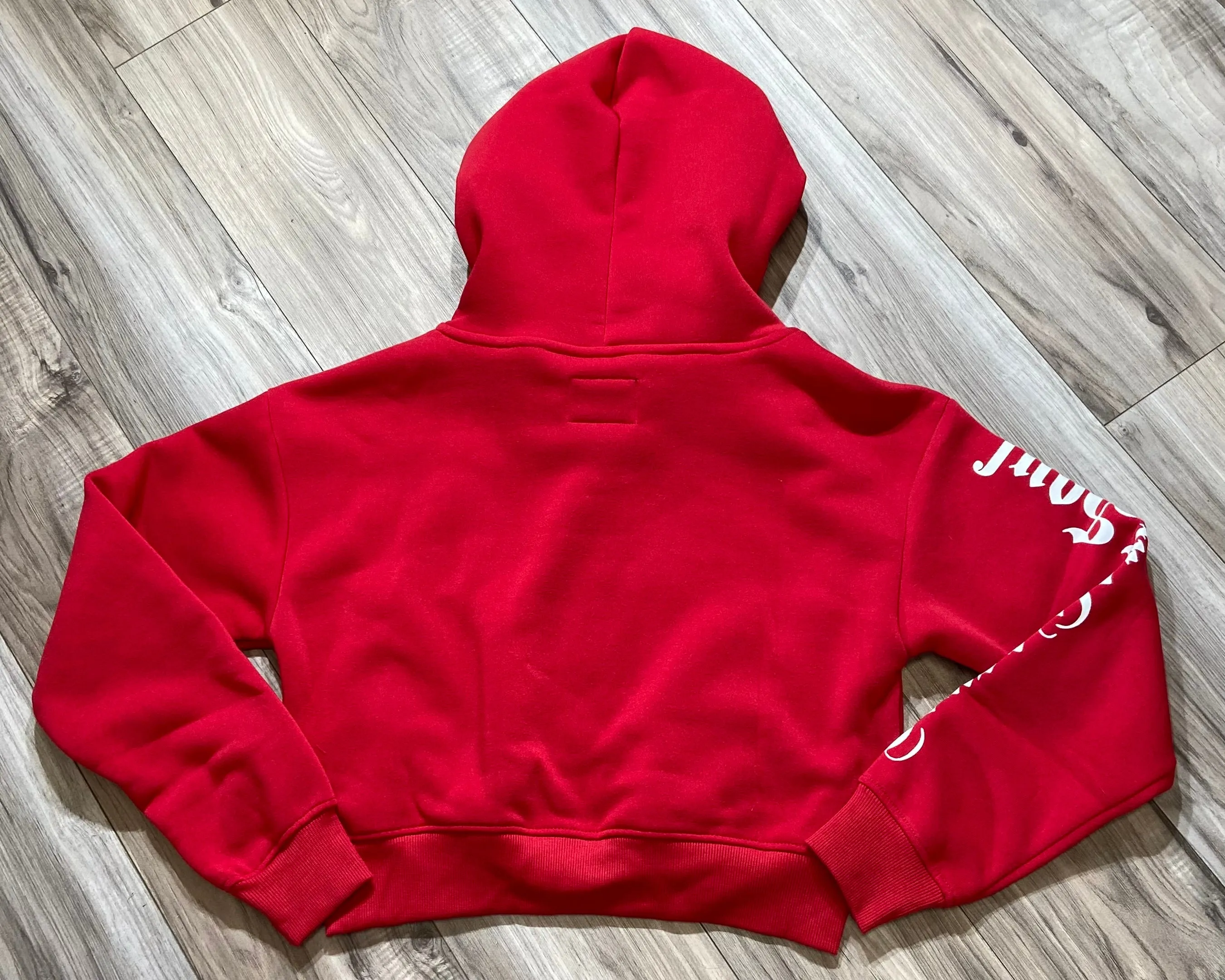 REDFOX "TRUST YOUR SOUL" FLEECE CROP JACKET W/ STACKED PANTS (RED)