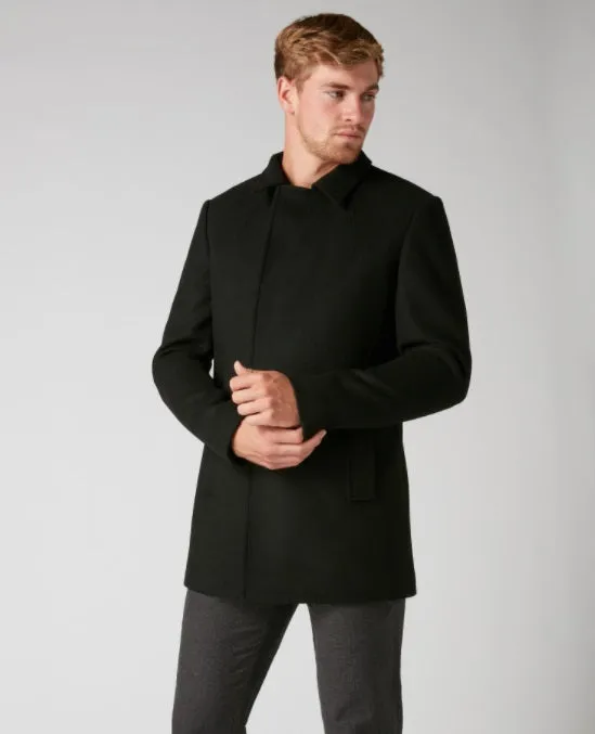 Remus Uomo Lohman Tailored Overcoat - Black