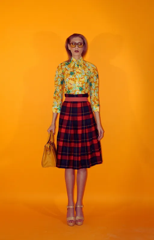 RENT Vintage Red Tartan Skirt