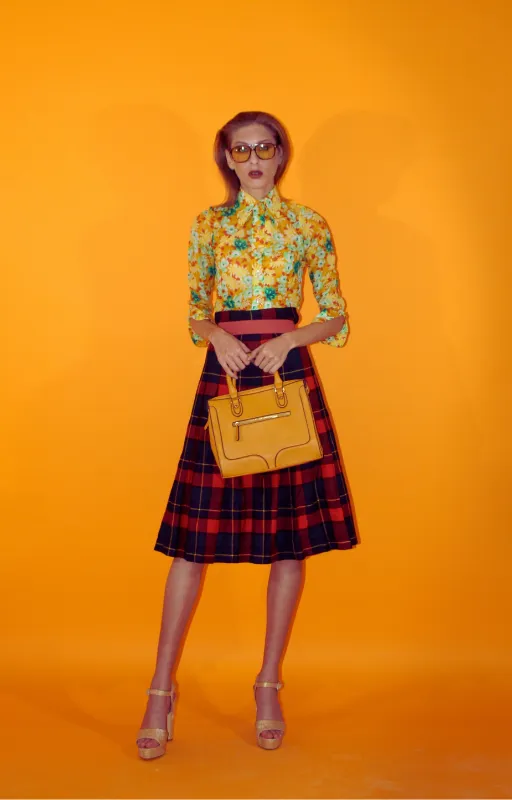 RENT Vintage Red Tartan Skirt