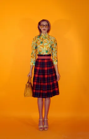 RENT Vintage Red Tartan Skirt