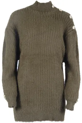 RETROFÊTE RIBBED KNIT TURTLENECK MINI DRESS MEDIUM