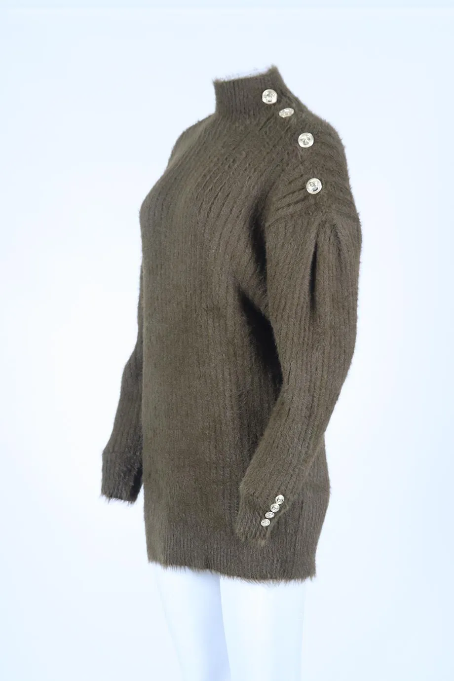 RETROFÊTE RIBBED KNIT TURTLENECK MINI DRESS MEDIUM